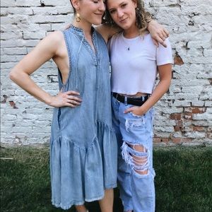 Free People Denim Midi Dress